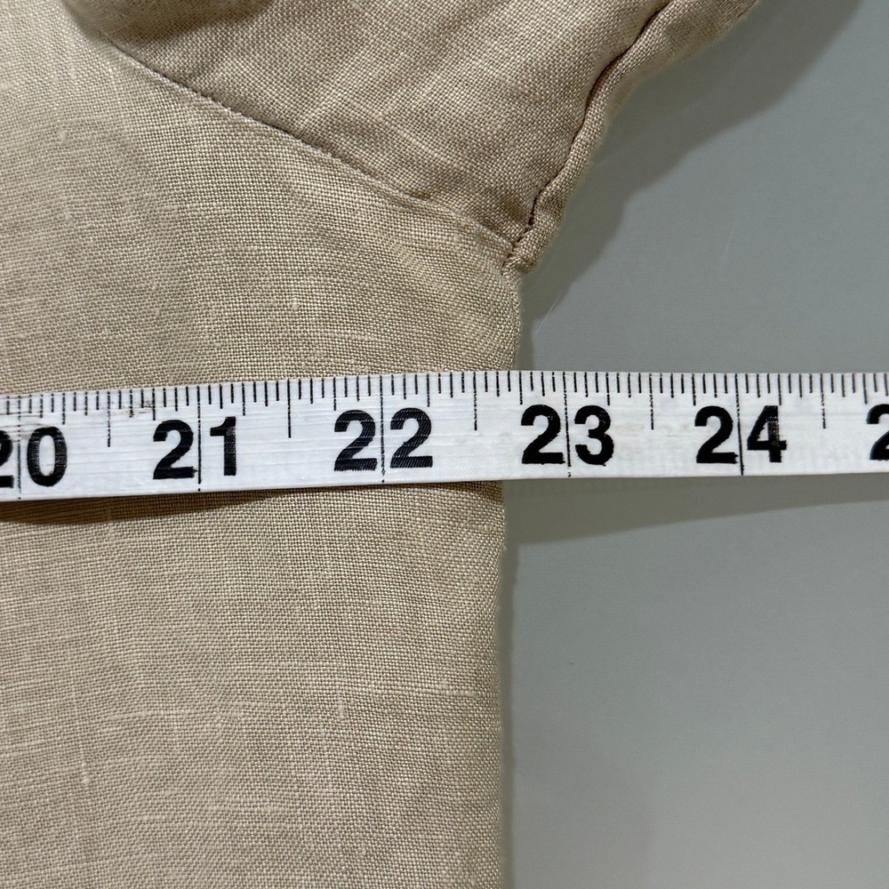 bryn Walker Natural Linen Tie-Front Cropped Cardigan - Picture 4 of 7